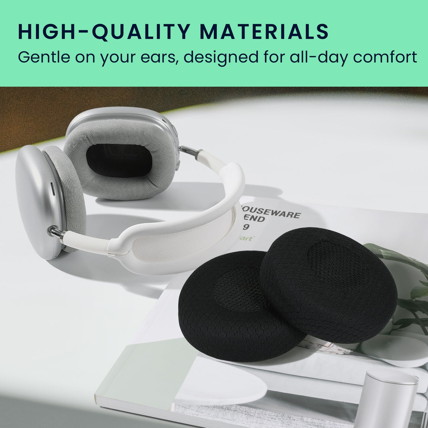 kwmobile Ohr Polster für Jabra Evolve 20 / 20se / 30 / 30II / 40 / 65 Ohrpolster - Ersatz Ohrpolster - Kopfhörer Ersatzteile - Kopfhörer Ersatzpolster für Over Ear Headphones