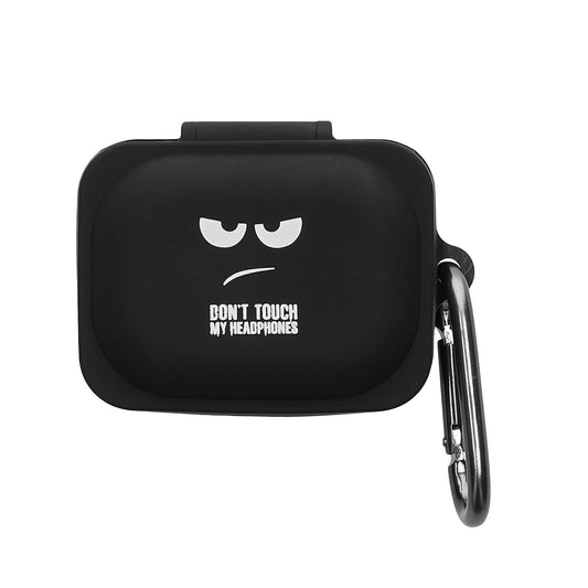 kwmobile Design Schutzhülle für CMF by Nothing Nothing Ear (a) Hülle - TPU Silikon Case für Kopfhörer Ladecase - stoßfestes Cover mit Karabiner - Weiß Schwarz Schwarz Weiß  [dsg01]