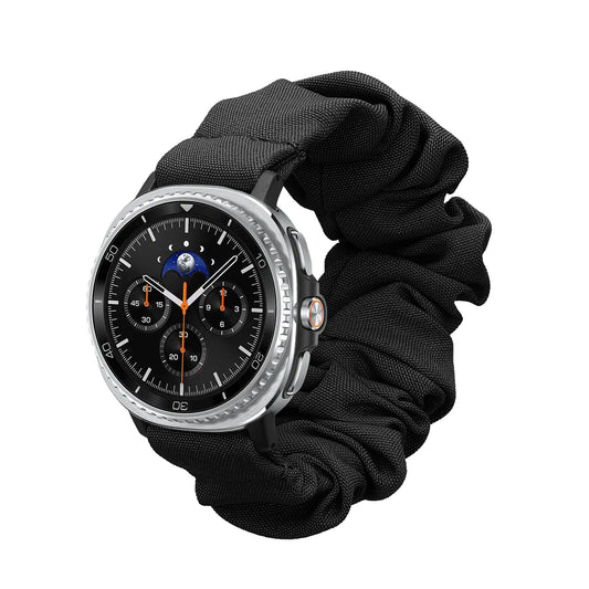 kwmobile Ersatz Armband kompatibel mit Samsung Galaxy Watch 8 Galaxy / Galaxy Watch 8 Classic 46mm - Smartwatch Scrunchie Haargummi Design Schwarz - Innenmaße 14 - 19 cm Schwarz  