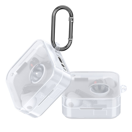kwmobile Schutzhülle für Nothing Ear (3) 2025 Hülle - TPU Silikon Case für Kopfhörer Ladecase - stoßfestes Cover mit Karabiner - Transparent Transparent  