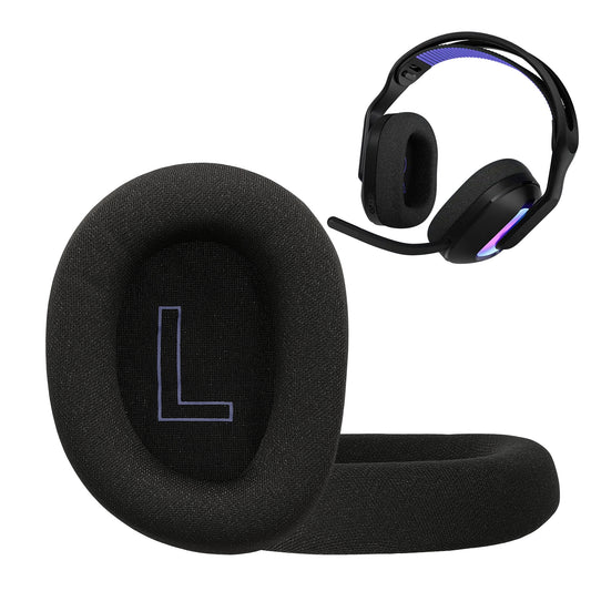 kwmobile 2x Mesh Polyester Ohr Polster für Logitech G G522 LIGHTSPEED Ohrpolster - Ersatz Ohrpolster - Kopfhörer Ersatzteile - Kopfhörer Ersatzpolster für Over Ear Headphones Schwarz  