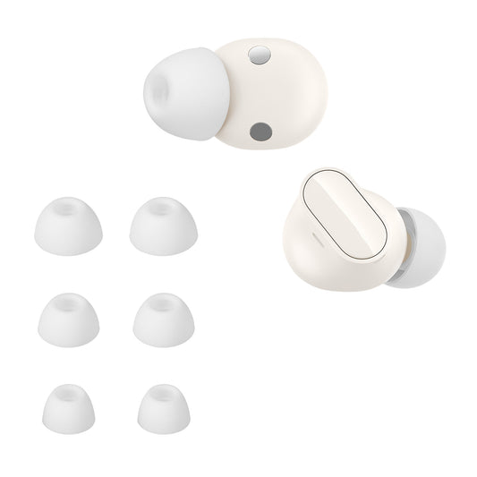 kwmobile 6x Silikonaufsätze für Beats Studio Buds + - Ersatz Ohrstöpsel in 3 Größen - Ear Tips für In-Ear Kopfhörer - Zubehör Ersatzpolster in Weiß Weiß  