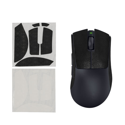 kwmobile Gaming Maus Grip Tape für Razer DeathAdder V3 Pro Mouse Grip Tape - Rutschfestes Griffband für PC Maus - Schwarz Weiß Schwarz  