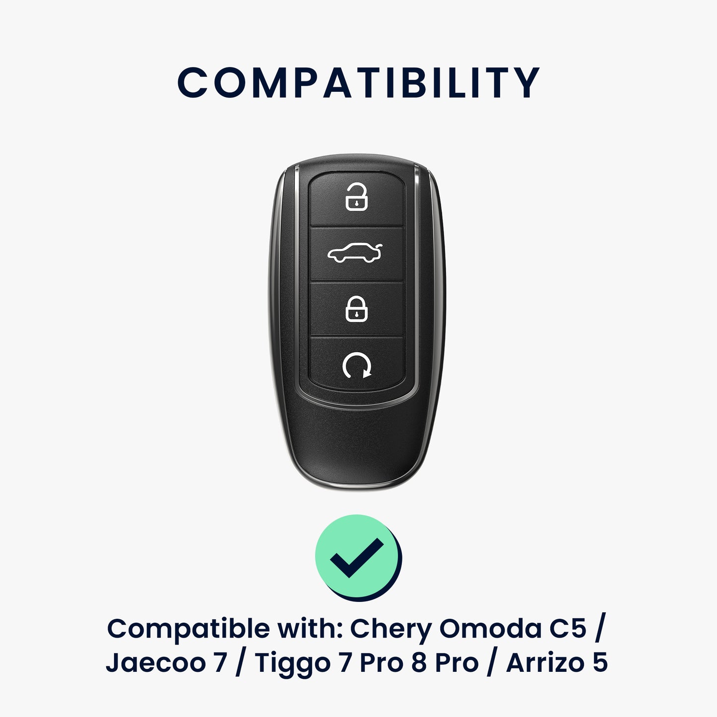 kwmobile Schlüsselhülle für Chery Omoda C5 / Jaecoo 7 / Tiggo 7 Pro 8 Pro / Arrizo 5 Hülle - Autoschlüssel Schlüssel