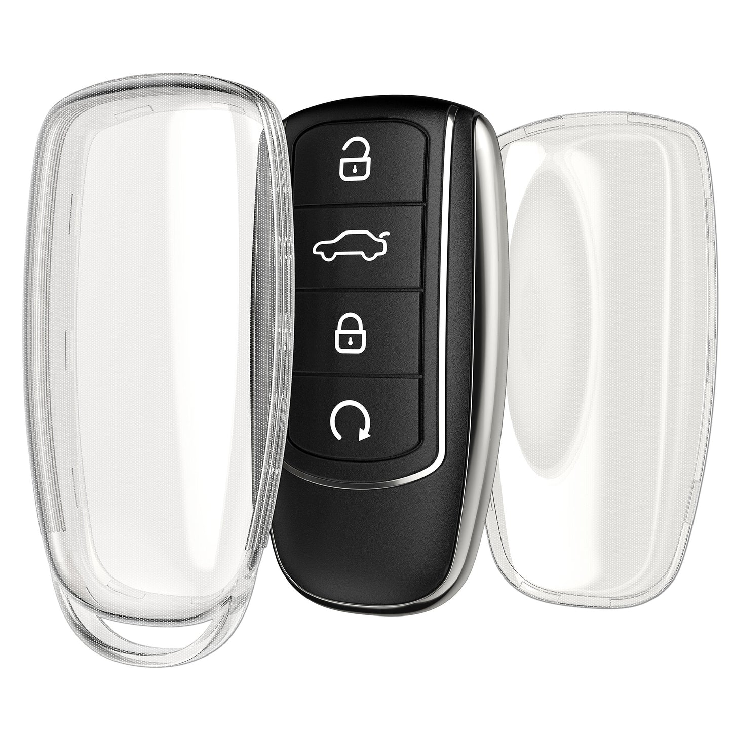 kwmobile Schlüsselhülle für Chery Omoda C5 / Jaecoo 7 / Tiggo 7 Pro 8 Pro / Arrizo 5 Hülle - Autoschlüssel Schlüssel Hülle aus TPU Silikon - Schlüsselschutz Gehäuse in Transparent Transparent  [dsg01]