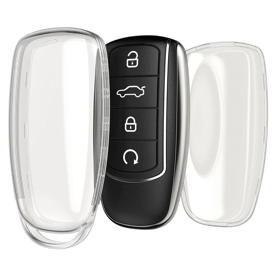 kwmobile Schlüsselhülle für Chery Omoda C5 / Jaecoo 7 / Tiggo 7 Pro 8 Pro / Arrizo 5 Hülle - Autoschlüssel Schlüssel Hülle aus TPU Silikon - Schlüsselschutz Gehäuse in Transparent Transparent  [dsg01]