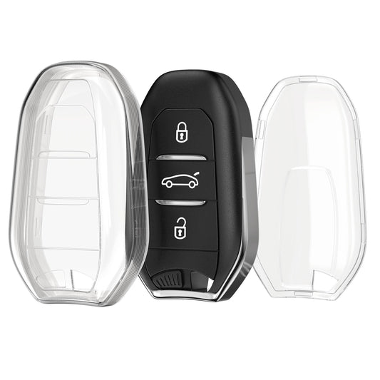kwmobile Schlüsselhülle für Fiat 600 600e Hybrid Grande Panda Doblo K9 III Hülle - Autoschlüssel Schlüssel Hülle aus TPU Silikon - Schlüsselschutz Gehäuse in Transparent Transparent  [dsg01]