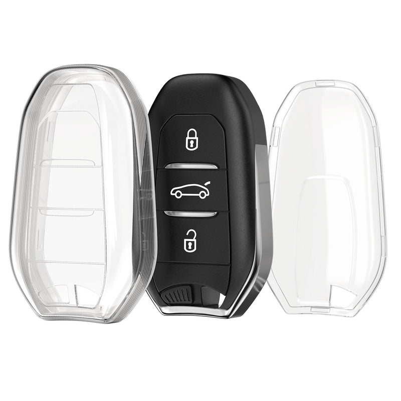 kwmobile Schlüsselhülle für Fiat 600 600e Hybrid Grande Panda Doblo K9 III Hülle - Autoschlüssel Schlüssel Hülle aus TPU Silikon - Schlüsselschutz Gehäuse in Transparent Transparent  [dsg01]