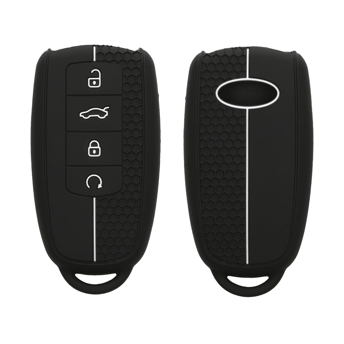 kwmobile Schlüsselhülle für Chery Omoda C5 / Jaecoo 7 / Tiggo 7 Pro 8 Pro / Arrizo 5 Hülle - Autoschlüssel Schlüssel Hülle aus Silikon - Schlüsseletui in Schwarz Weiß Schwarz  [dsg05]