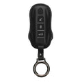 Porsche 3-Tasten Autoschlüssel (nur Keyless) Echtleder Schlüsselhülle Slim mit Schlüsselring Schwarz