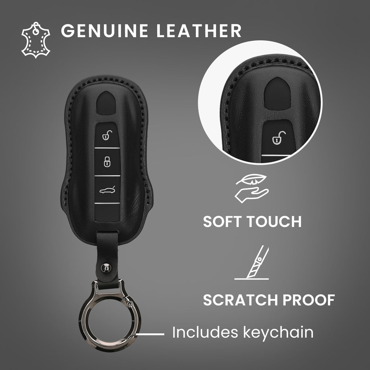 Porsche 3-Tasten Autoschlüssel (nur Keyless) Schlüsselhülle KWM000041FE001C