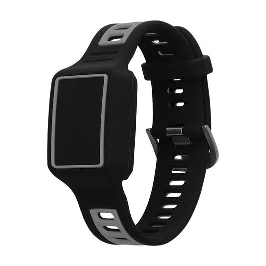 kwmobile Silikon Uhrenarmband für Amazfit Helio Strap Armband - Ersatzarmband für Fitnesstracker - Wechselarmband Smartwatch - Schwarz Grau Schwarz  