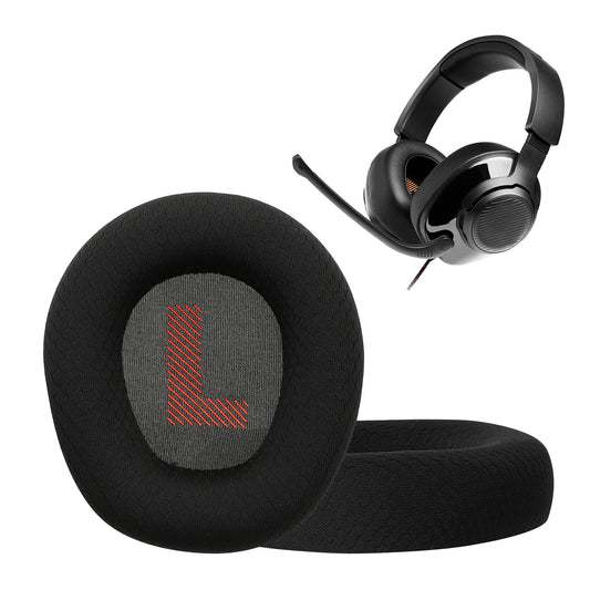 kwmobile 2x Mesh Polyester Ohr Polster für JBL Quantum 100M2 Ohrpolster - Ersatz Ohrpolster - Kopfhörer Ersatzteile - Kopfhörer Ersatzpolster für Over Ear Headphones Schwarz  