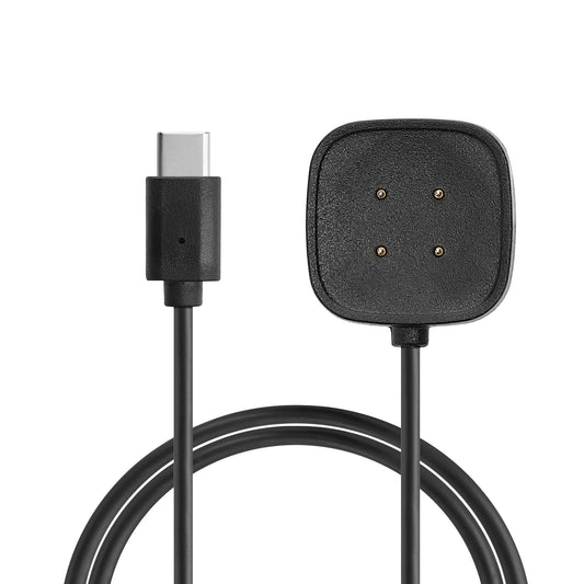 kwmobile Smartwatch Ladekabel für Fitbit Versa 4 / Sense 2 / Versa 3 / Sense USB-C Ladekabel für Smartwatch - Smart Watch Aufladekabel - Fitnesstracker Ersatzkabel - Schwarz Schwarz  