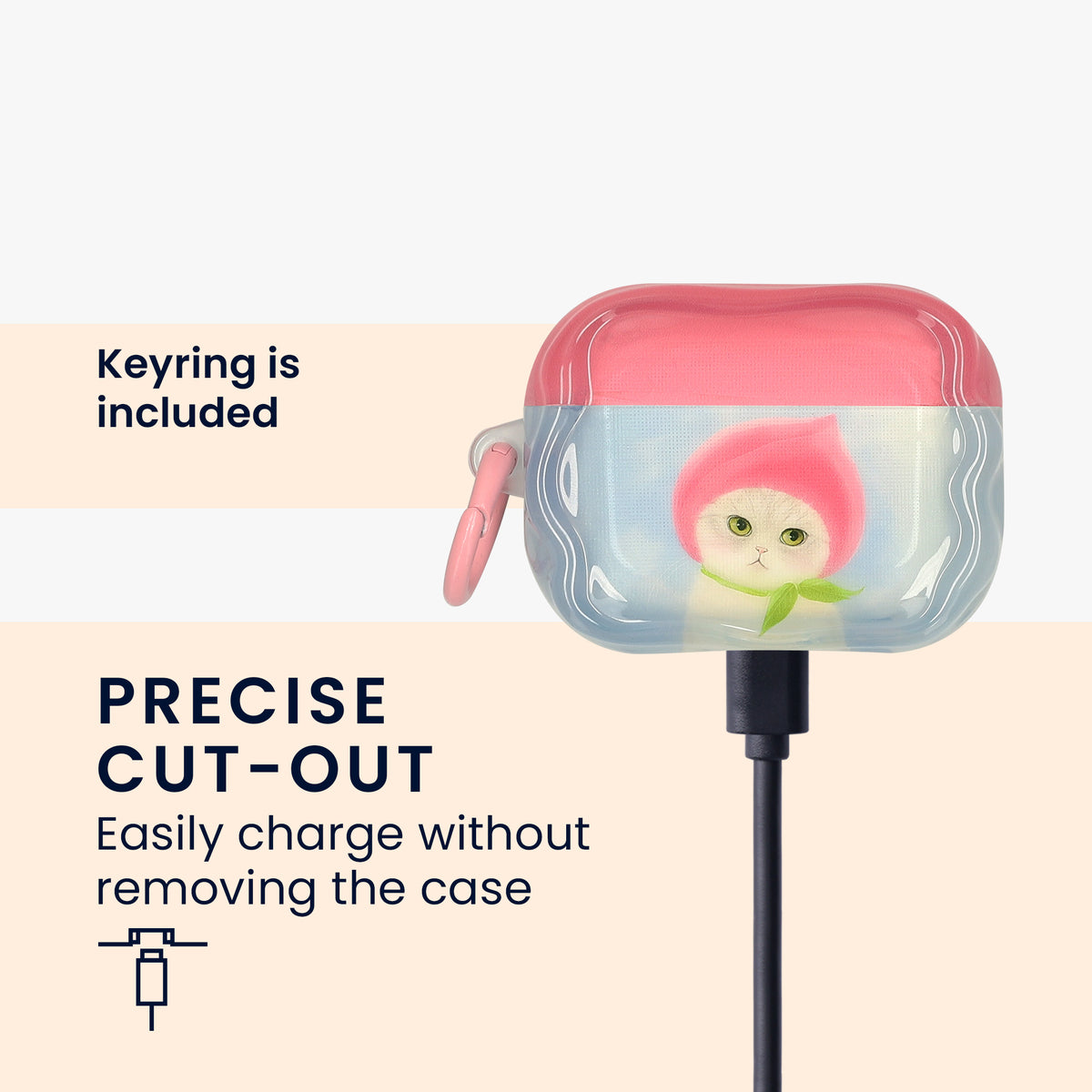 Apple Airpods Pro 3 Silikon Kopfhörer Hülle mit Karabiner KWM000041KG002C