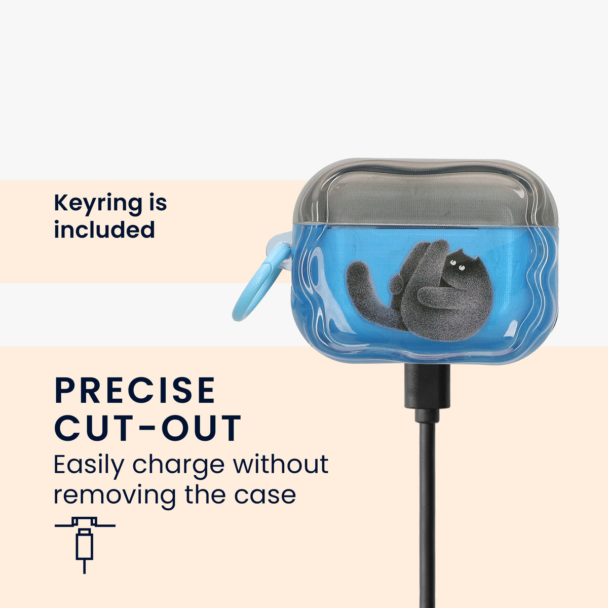 Apple Airpods Pro 3 Silikon Kopfhörer Hülle mit Karabiner KWM000041KG003C