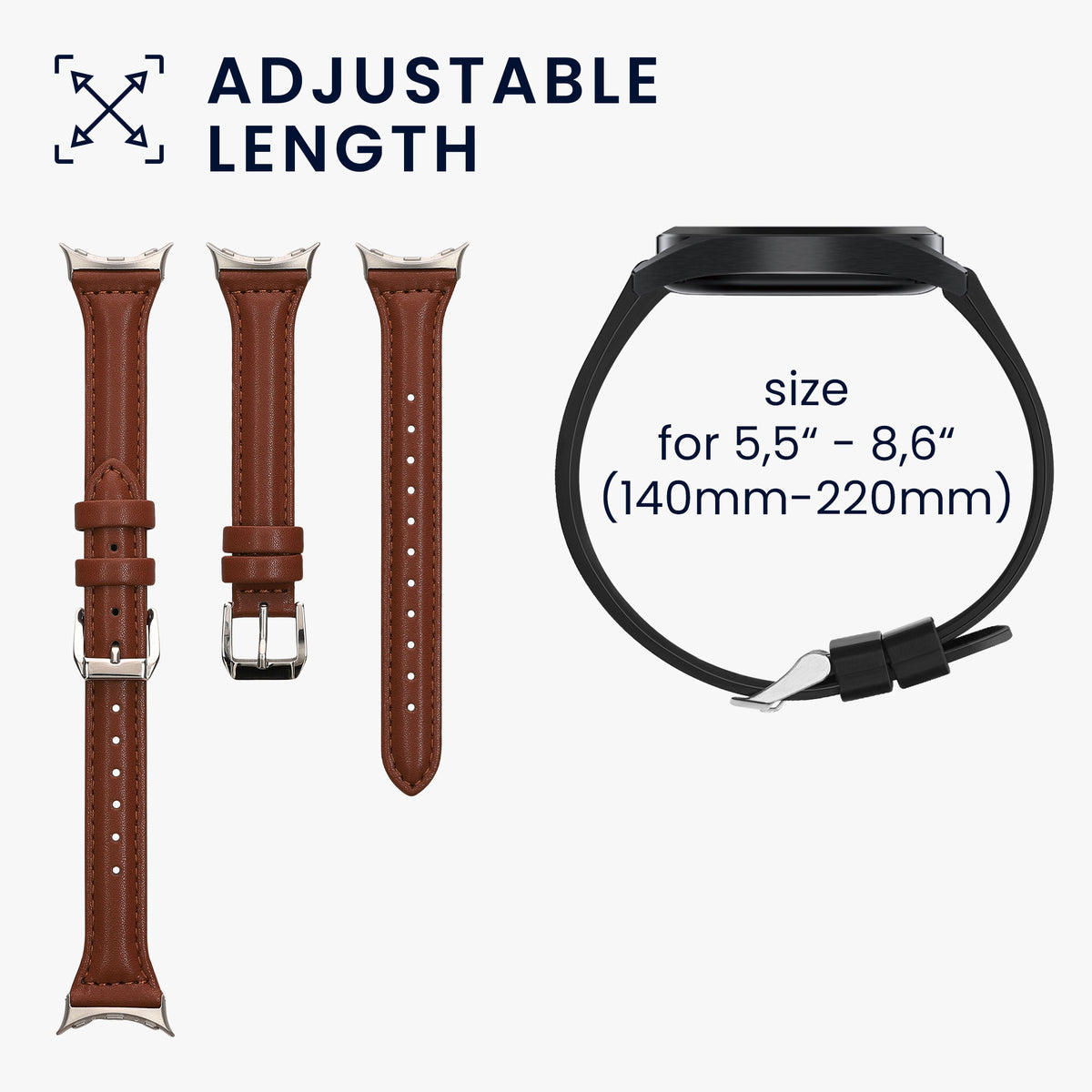 Google Pixel Watch Series 41mm / Pixel Watch 4 41mm Echtleder Ersatzarmband KWM000041MB001C