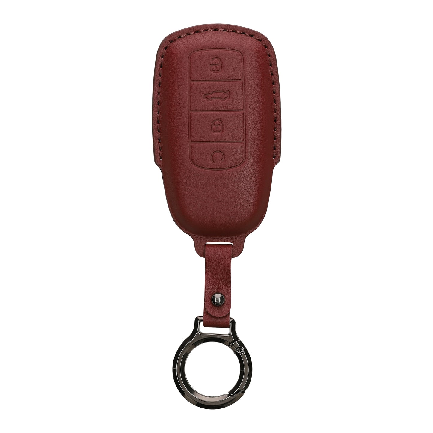 kwmobile Schlüsselhülle für Chery Omoda C5 / Jaecoo 7 / Tiggo 7 Pro 8 Pro / Arrizo 5 Hülle Leder - Autoschlüssel Schlüssel Hülle - Schlüsselcover Schlüsselschutz in Bordeaux Bordeaux