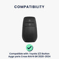 Toyota 2/3 Button Aygo Yaris Cross RAV4 GR 20-24 Silikon Schlüsselhülle KWM000041OG001C