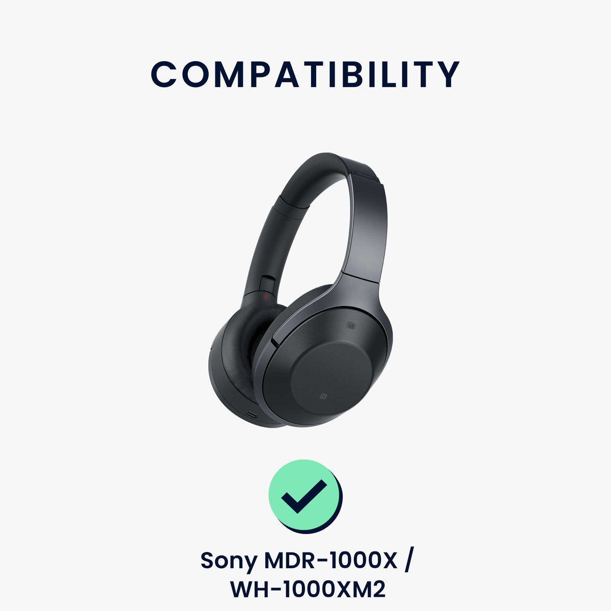 kwmobile 2x Mesh Polyester Ohr Polster für Sony MDR-1000X / WH-1000XM2 Ohrpolster - Ersatz Ohrpolster - Kopfhörer Ersatzteile - Kopfhörer Ersatzpolster für Over Ear Headphones Schwarz