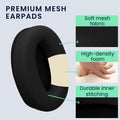 kwmobile 2x Mesh Polyester Ohr Polster für Sony MDR-1000X / WH-1000XM2 Ohrpolster - Ersatz Ohrpolster - Kopfhörer Ersatzteile - Kopfhörer Ersatzpolster für Over Ear Headphones Schwarz
