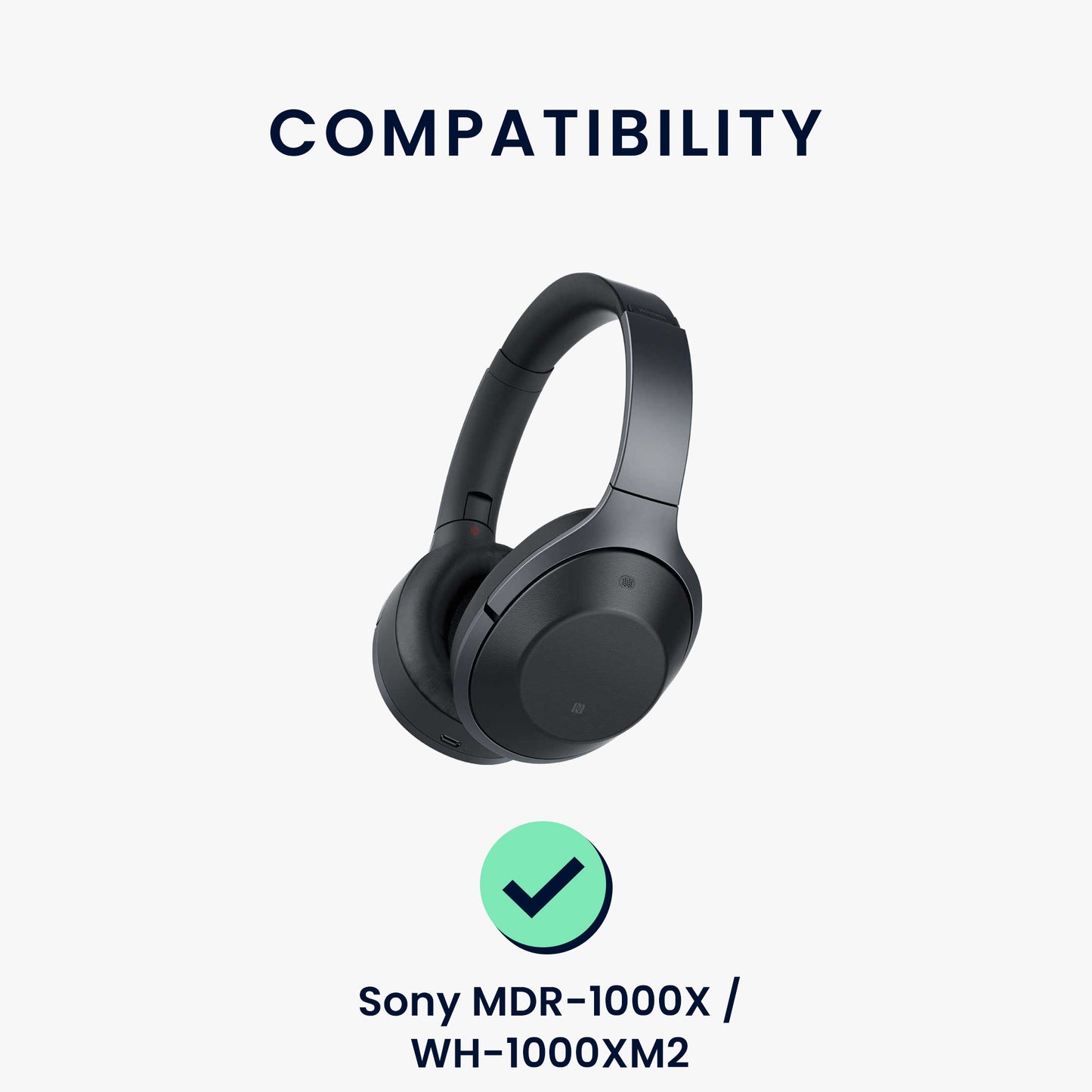 kwmobile 2x Mesh Polyester Ohr Polster für Sony MDR-1000X / WH-1000XM2 Ohrpolster - Ersatz Ohrpolster - Kopfhörer Ersatzteile - Kopfhörer Ersatzpolster für Over Ear Headphones Beige