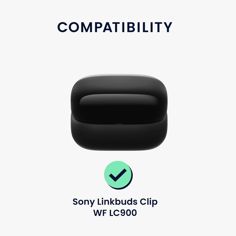 kwmobile Schutzhülle für Sony LinkBuds Clip WF-LC900 Hülle - TPU Case für Kopfhörer Ladecase - stoßfestes Cover mit Karabiner