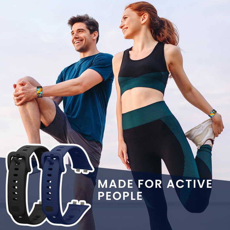 kwmobile Uhrenarmband für Huawei Band 11 / Band 11 Pro Armband - Fitnesstracker Band Set aus Silikon - Ersatzarmband Smartwatch