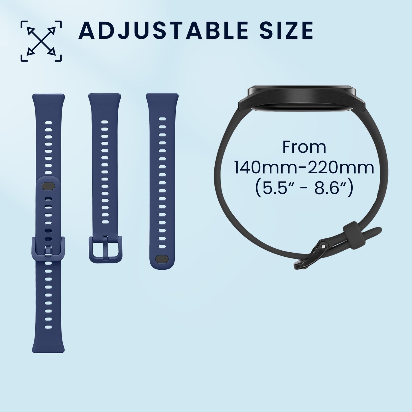 kwmobile Uhrenarmband für Huawei Band 11 / Band 11 Pro Armband - Fitnesstracker Band Set aus Silikon - Ersatzarmband Smartwatch
