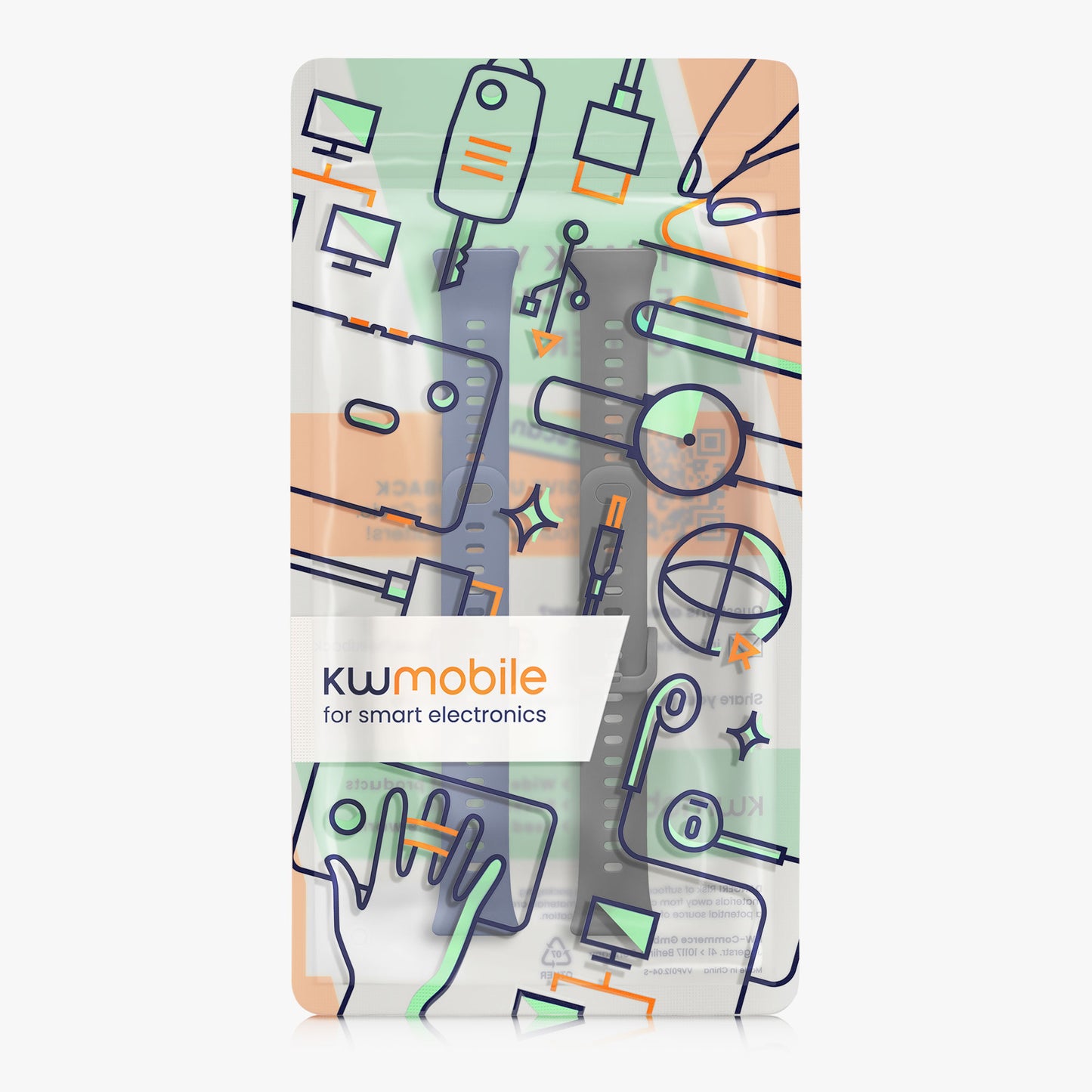 kwmobile Uhrenarmband für Huawei Band 11 / Band 11 Pro Armband - Fitnesstracker Band Set aus Silikon - Ersatzarmband Smartwatch