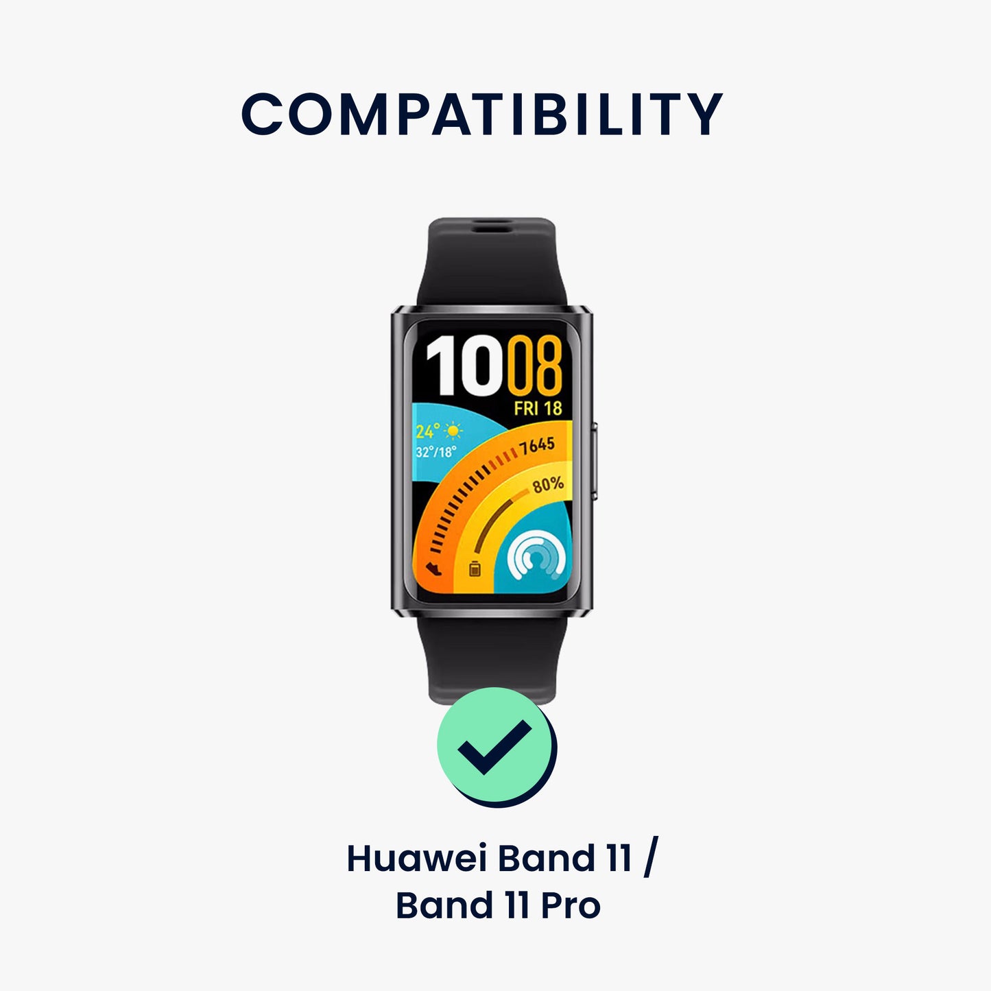 kwmobile Sportarmband kompatibel mit Huawei Band 11 / Band 11 Pro Armband - Großes Set Smartwatch Armband in verschiedenen Farben