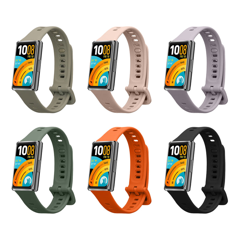 kwmobile 6x Sportarmband kompatibel mit Huawei Band 11 / Band 11 Pro Armband - Großes Set Smartwatch Armband in verschiedenen Farben Mehrfarbig  