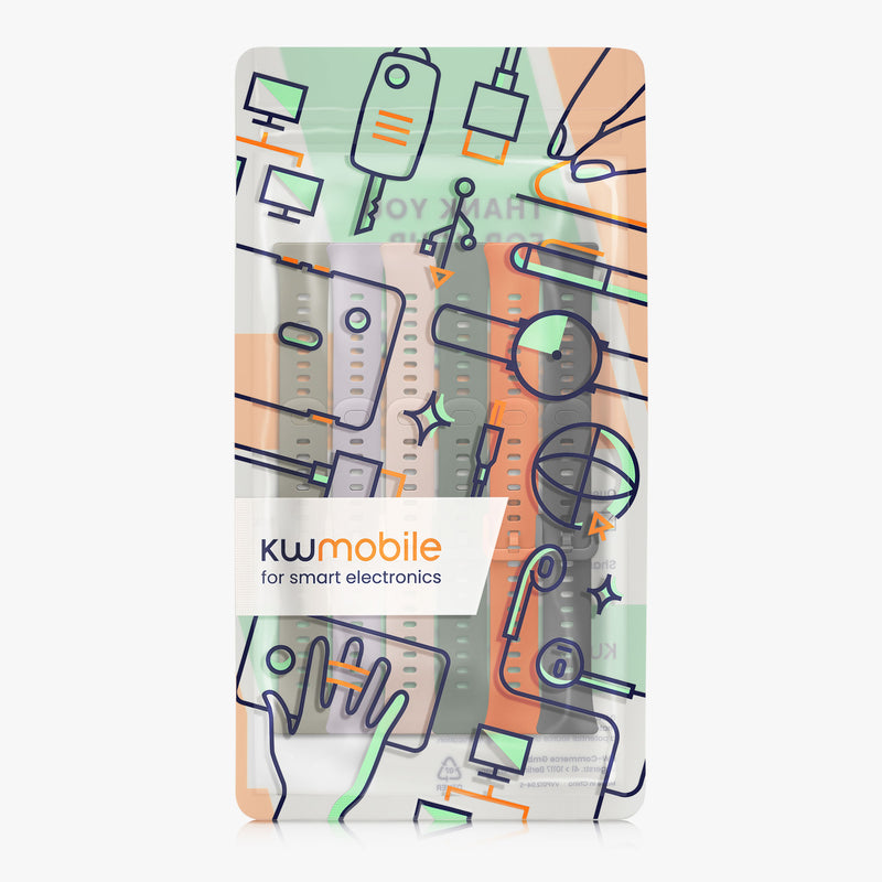 kwmobile Sportarmband kompatibel mit Huawei Band 11 / Band 11 Pro Armband - Großes Set Smartwatch Armband in verschiedenen Farben