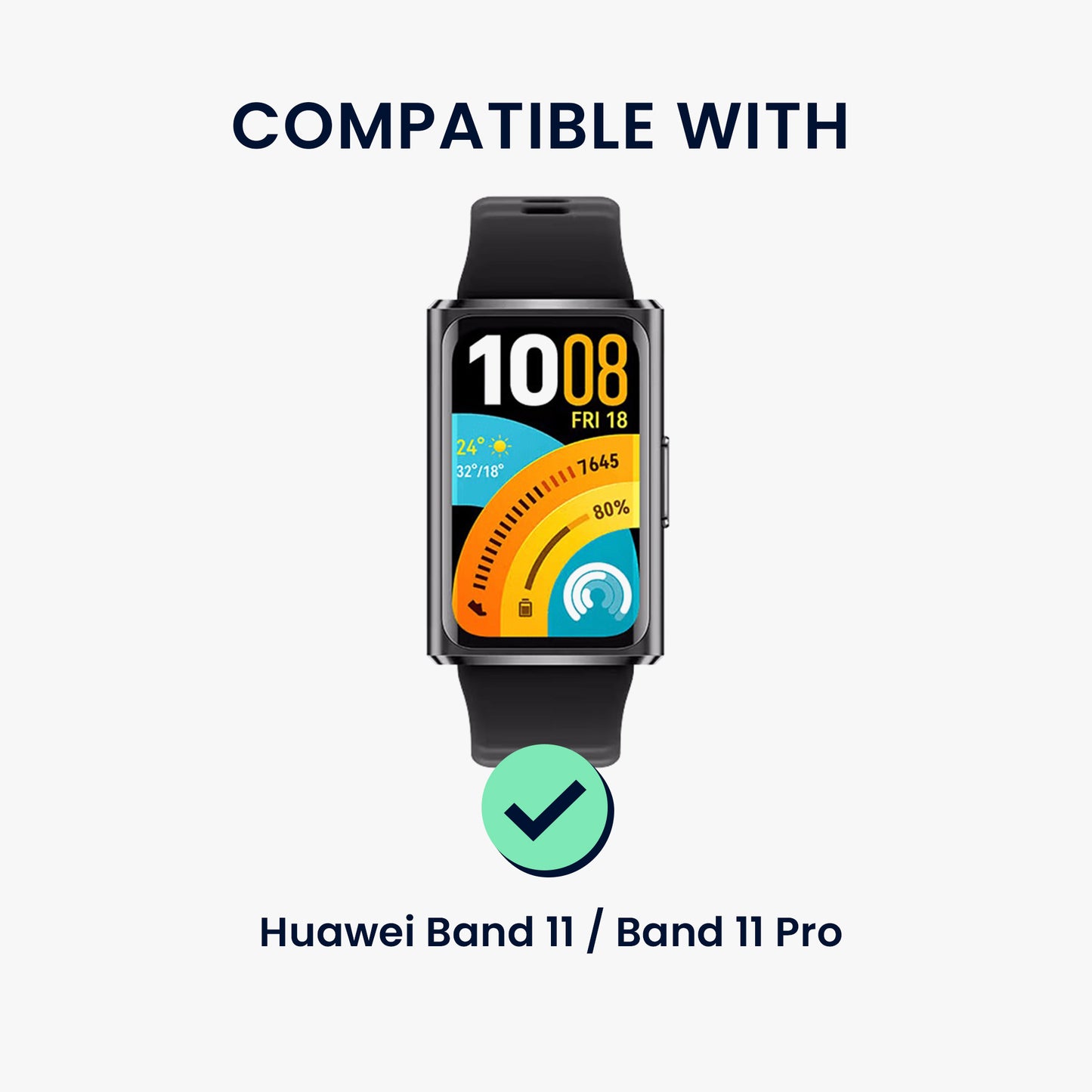 kwmobile Echtleder Uhrenarmband für Huawei Band 11 / Band 11 Pro Armband - Ersatzarmband für Fitnesstracker - Wechselarmband Smartwatch