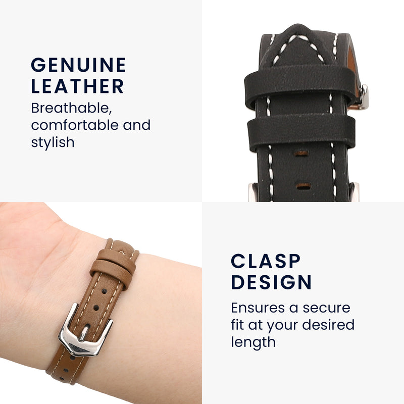 kwmobile Echtleder Uhrenarmband für Huawei Band 11 / Band 11 Pro Armband - Ersatzarmband für Fitnesstracker - Wechselarmband Smartwatch