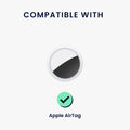 kwmobile 1x Katzen Tracker Case kompatibel mit Apple AirTag Hülle - Katzenohr-Design Cover Set für Smarttag - ideal für Tier Halsbänder - Schwarz Weiß Schwarz