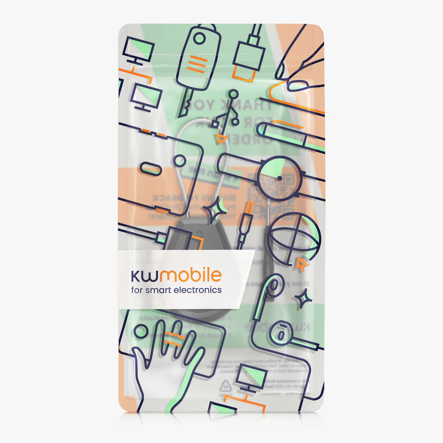 kwmobile SmartTag Hülle kompatibel mit Apple AirTag Schlüsselanhänger - Bluetooth Tracker Zubehör Halterung für Rucksack und Koffer