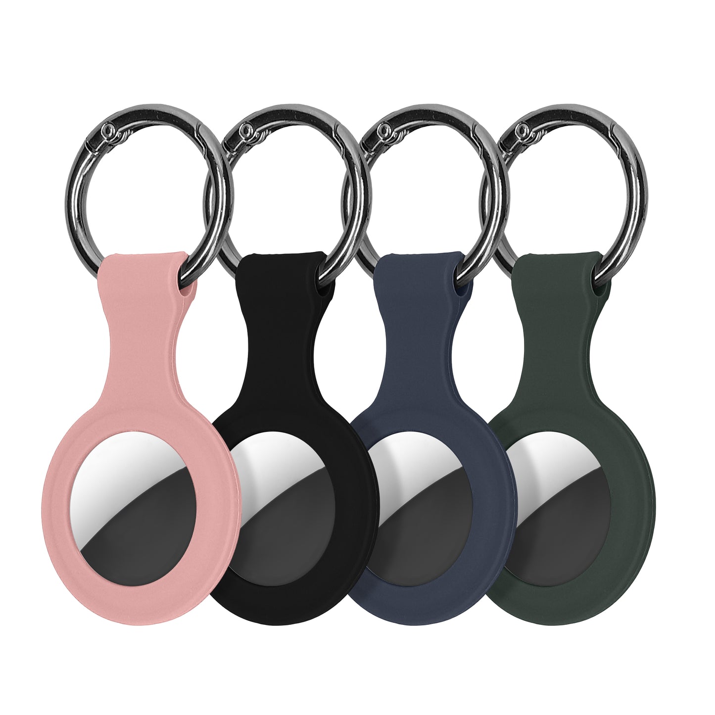 kwmobile 4x SmartTag Hülle kompatibel mit Apple AirTag Schlüsselanhänger - Bluetooth Tracker Zubehör Set mit Halterung für Rucksack - Mehrfarbig Mehrfarbig  
