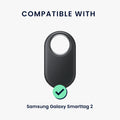 kwmobile 4x SmartTag Hülle kompatibel mit Samsung Galaxy SmartTag 2 Schlüsselanhänger - Bluetooth Tracker Zubehör Set mit Halterung für Rucksack