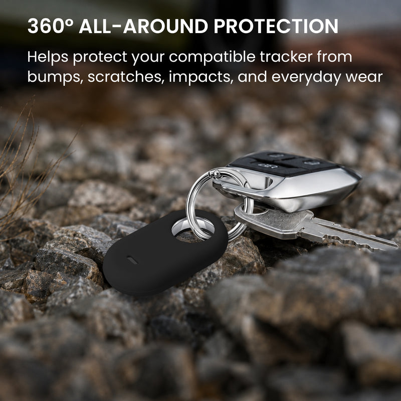 kwmobile 4x SmartTag Hülle kompatibel mit Samsung Galaxy SmartTag 2 Schlüsselanhänger - Bluetooth Tracker Zubehör Set mit Halterung für Rucksack