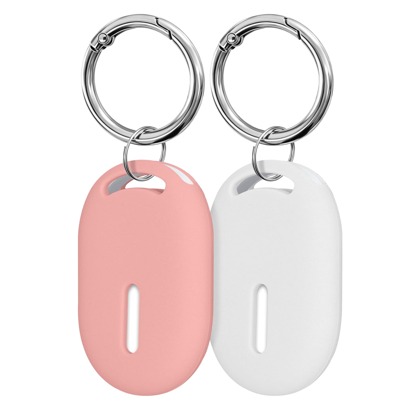 kwmobile 2x SmartTag Hülle kompatibel mit Xiaomi SmartTag Schlüsselanhänger - Bluetooth Tracker Zubehör Set mit Halterung für Rucksack - Weiß Altrosa Weiß  