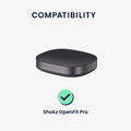 kwmobile Schutzhülle für Shokz OpenFit Pro Hülle - TPU Silikon Case für Kopfhörer Ladecase - stoßfestes Cover mit Karabiner - Schwarz Schwarz