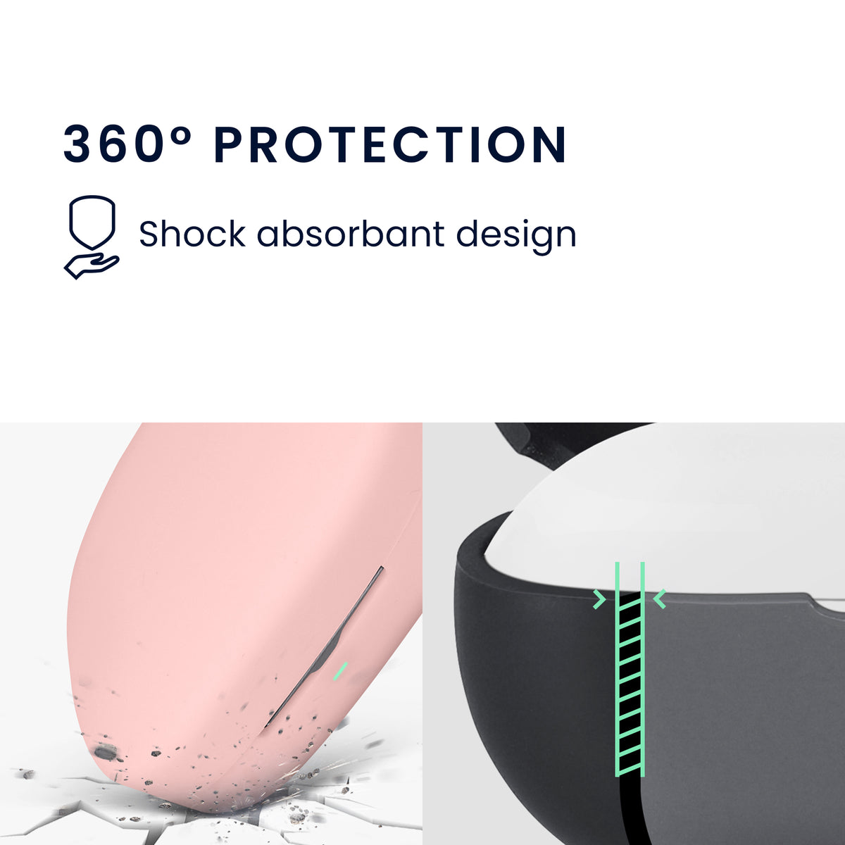 kwmobile Schutzhülle für Shokz OpenFit Pro Hülle - TPU Silikon Case für Kopfhörer Ladecase - stoßfestes Cover mit Karabiner - Altrosa Altrosa
