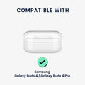 kwmobile Hülle für Samsung Galaxy Buds 4 / Galaxy Buds 4 Pro Case - TPU Silikon Schutzhülle - Kopfhörer Cover - Transparent Schwarz Transparent  [dsg01]