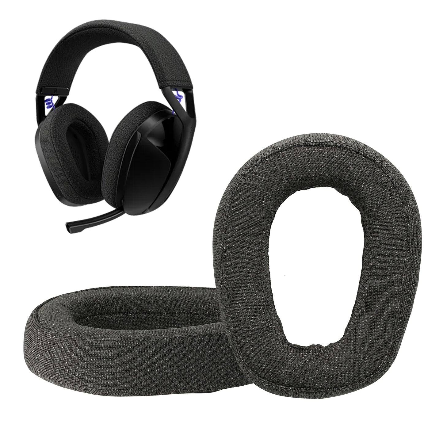 kwmobile 2x Mesh Polyester Ohr Polster für Logitech G G321 Ohrpolster - Ersatz Ohrpolster - Kopfhörer Ersatzteile - Kopfhörer Ersatzpolster für Over Ear Headphones Dunkelgrau  