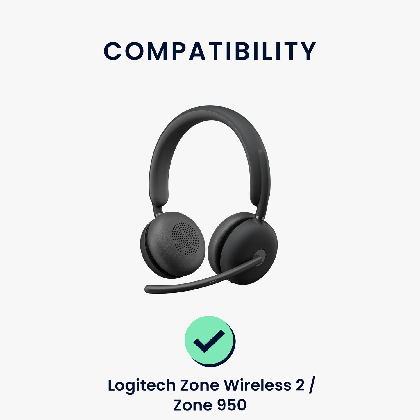 kwmobile Ohr Polster für Logitech Zone Wireless 2 / Zone 950 Ohrpolster - Ersatz Ohrpolster - Kopfhörer Ersatzteile - Kopfhörer Ersatzpolster für Over Ear Headphones