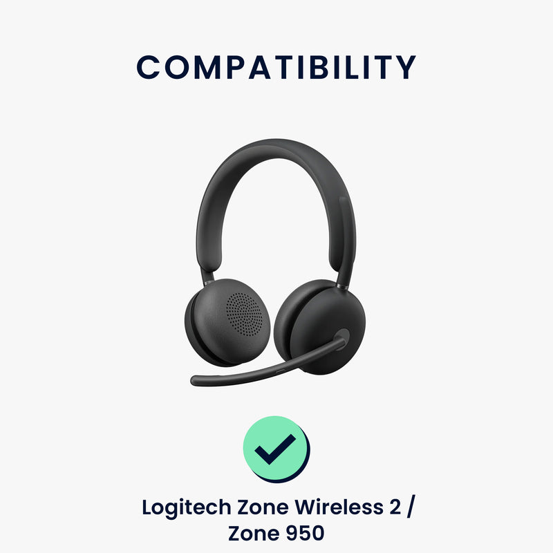 kwmobile Ohr Polster für Logitech Zone Wireless 2 / Zone 950 Ohrpolster - Ersatz Ohrpolster - Kopfhörer Ersatzteile - Kopfhörer Ersatzpolster für Over Ear Headphones