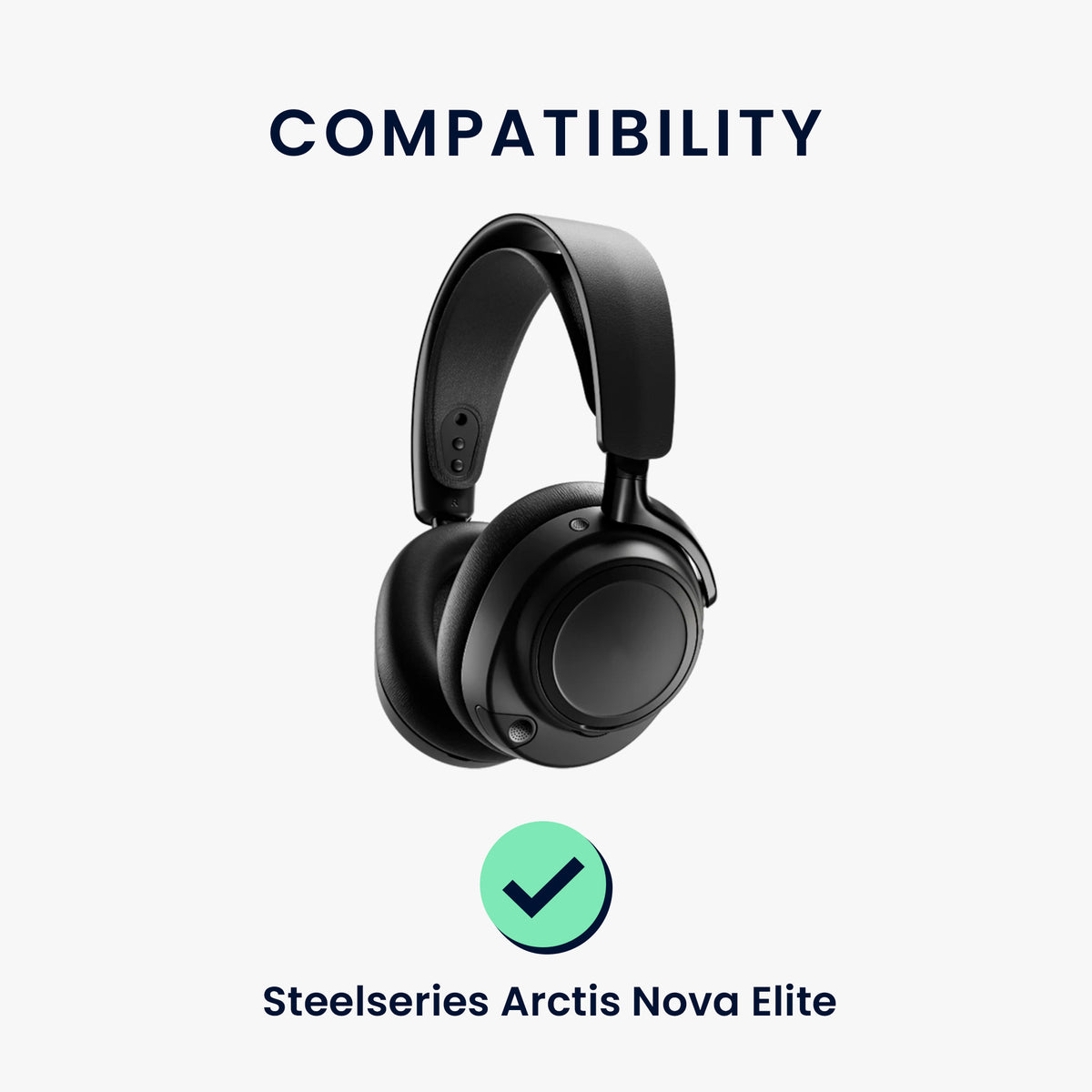 kwmobile 2x Ohr Polster für SteelSeries Arctis Nova Elite Ohrpolster - Ersatz Ohrpolster - Kopfhörer Ersatzteile - Kopfhörer Ersatzpolster für Over Ear Headphones Schwarz