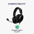 kwmobile Ersatz Kopfhörer Mikrofon kompatibel mit Kingston HyperX Cloud III Headset - Gaming Headphones Mikrofon mit 3,5 mm Klinkenstecker - Schwarz Schwarz