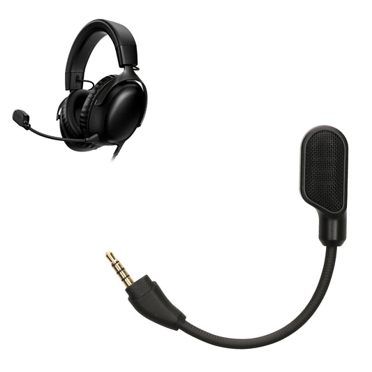 kwmobile Ersatz Kopfhörer Mikrofon kompatibel mit Kingston HyperX Cloud III Headset - Gaming Headphones Mikrofon mit 3,5 mm Klinkenstecker - Schwarz Schwarz